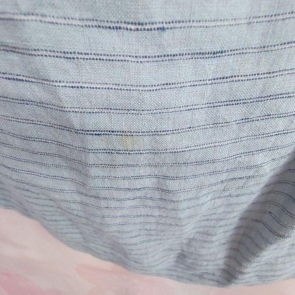 Shirin Guild Stripe Skirt Linen Blue Asymmetrical Japanese Lagenlook Size M - Picture 7 of 7